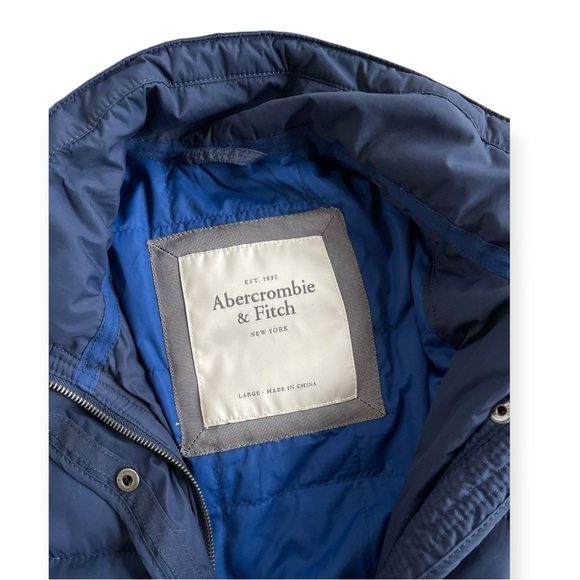 Abercrombie & Fitch Navy Blue Down Puffer Jacket - Picture 2 of 10